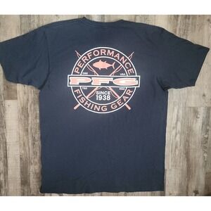 Columbia T-Shirt Mens Large Navy Blue PFG Performance Fishing Gear Graphic Tee